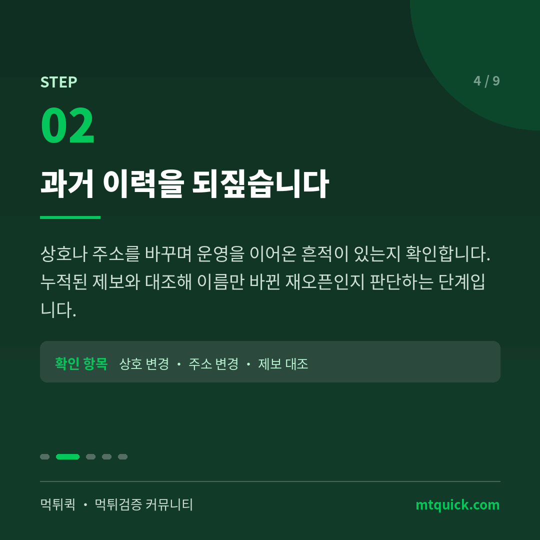 2단계 - 과거 운영 이력과 제보 대조